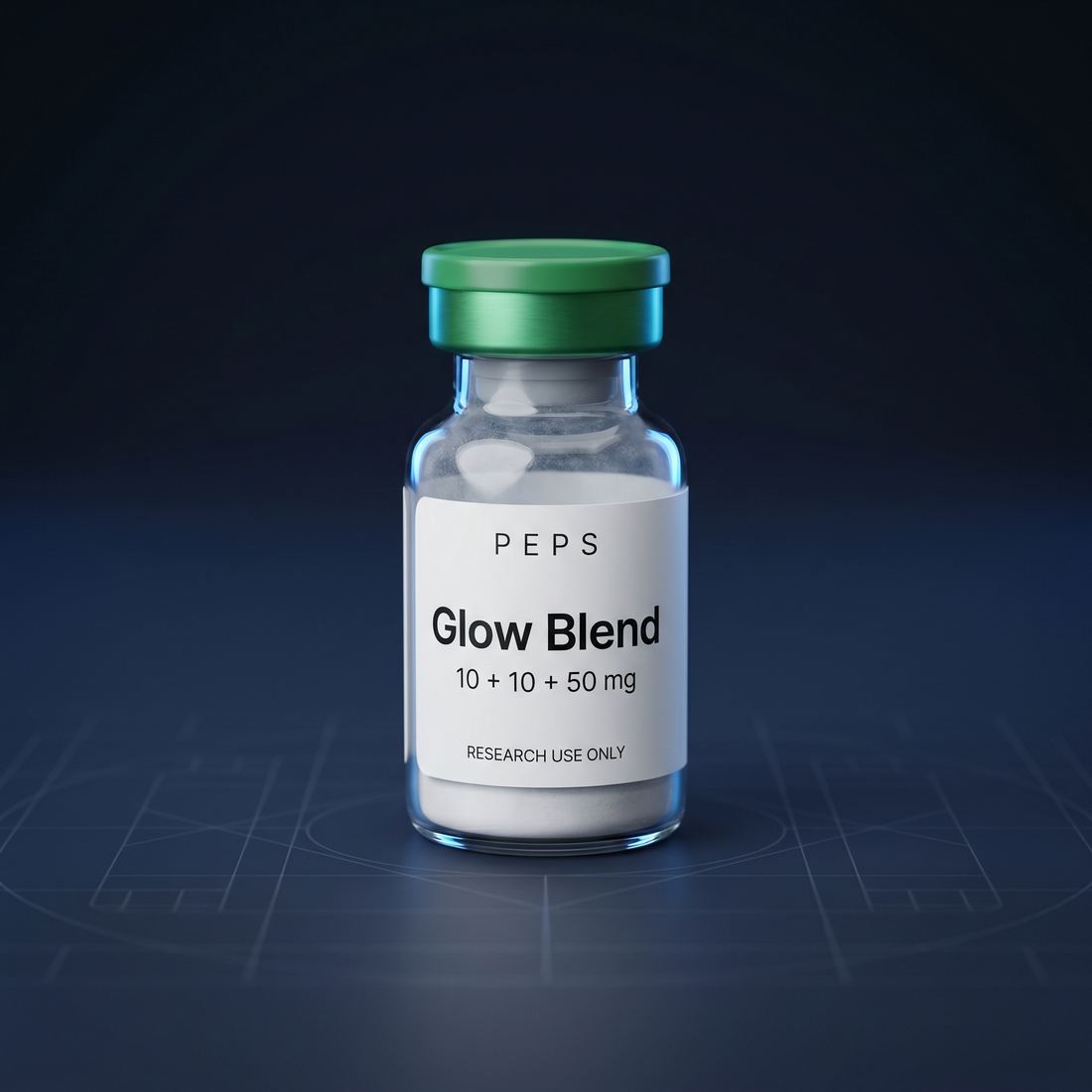 Glow Blend (BPC-157 + GHK-Cu + TB-500) research vial